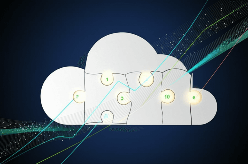 Streamlined business workflow optimization diagram showing interconnected digital processes